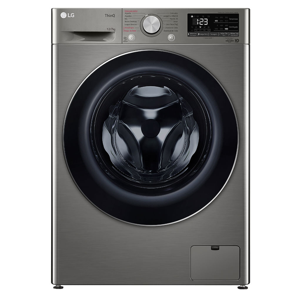 Lava e Seca Smart LG VC4 12kg Inox Look com AIDD™ CV5012PC4 Lava e Seca Smart LG VC4 12kg Inox Look com AIDD™ CV5012PC4